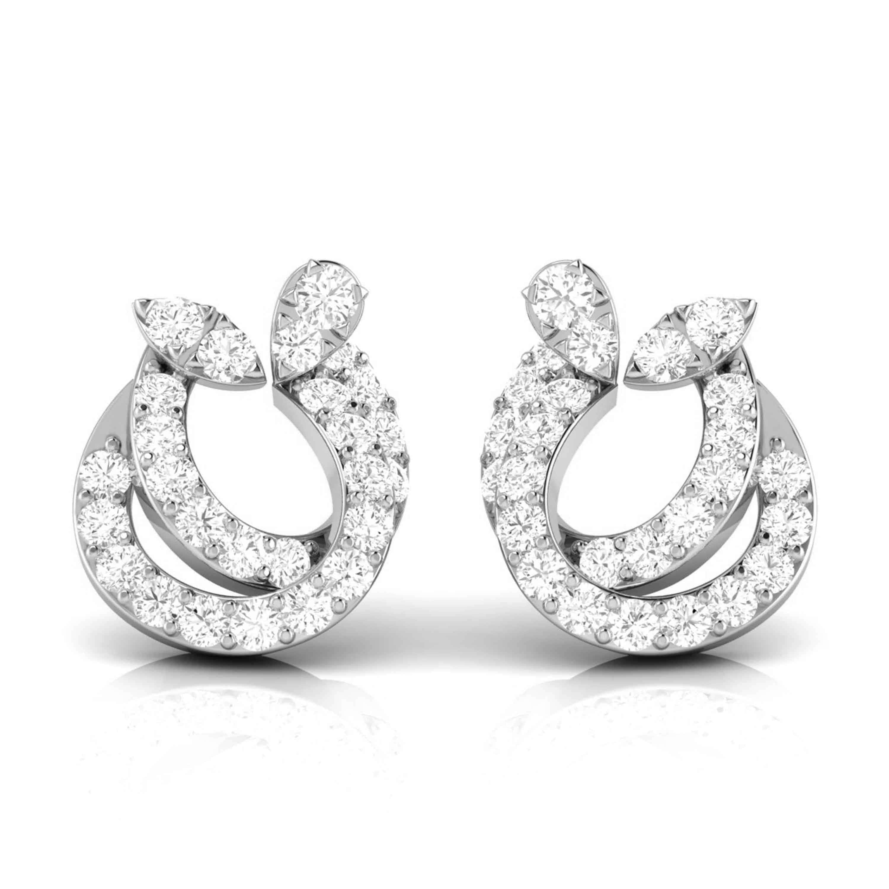 Drib Drop Diamond Stud Earrings| Unique Short Designs | CaratLane